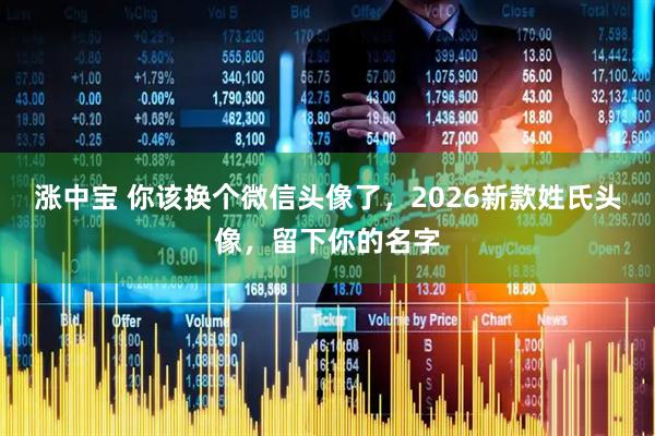 涨中宝 你该换个微信头像了，2026新款姓氏头像，留下你的名字